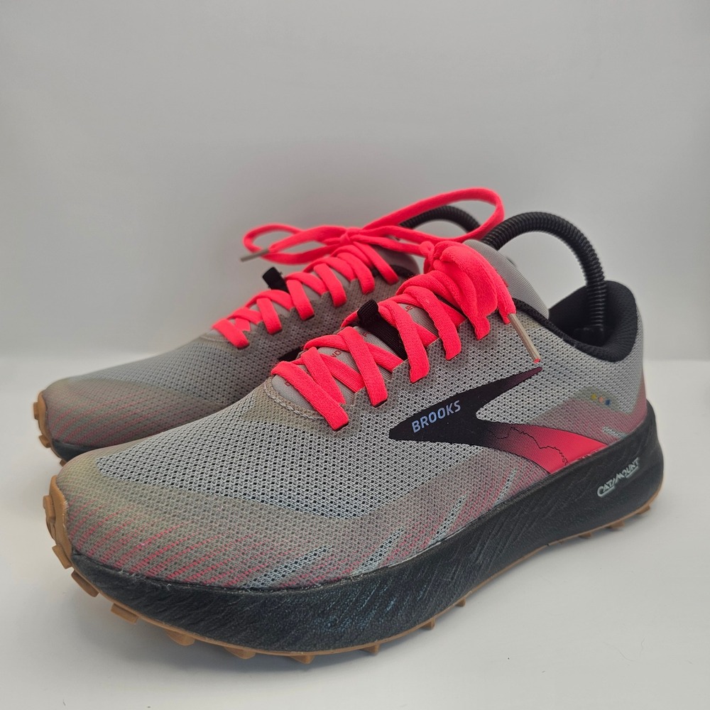 Brooks Catamount Trail Running Shoes Grey Pink Black 1203391B098 Womens 7